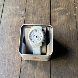 Fossil White Ceramic Chronograph Women's Watch